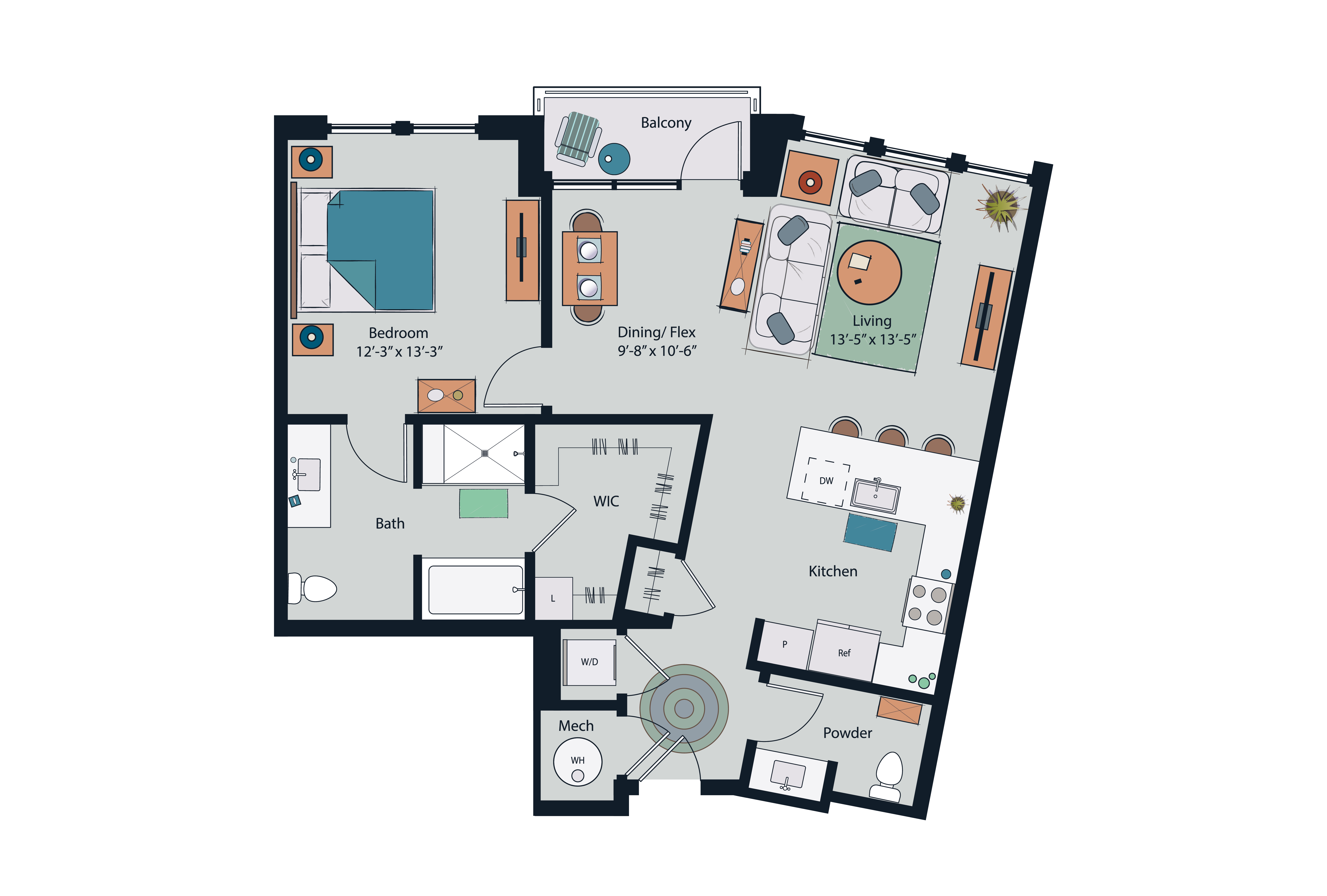 Floor plan layout diagram for A15